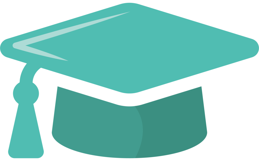 blue cartoon graduation cap
