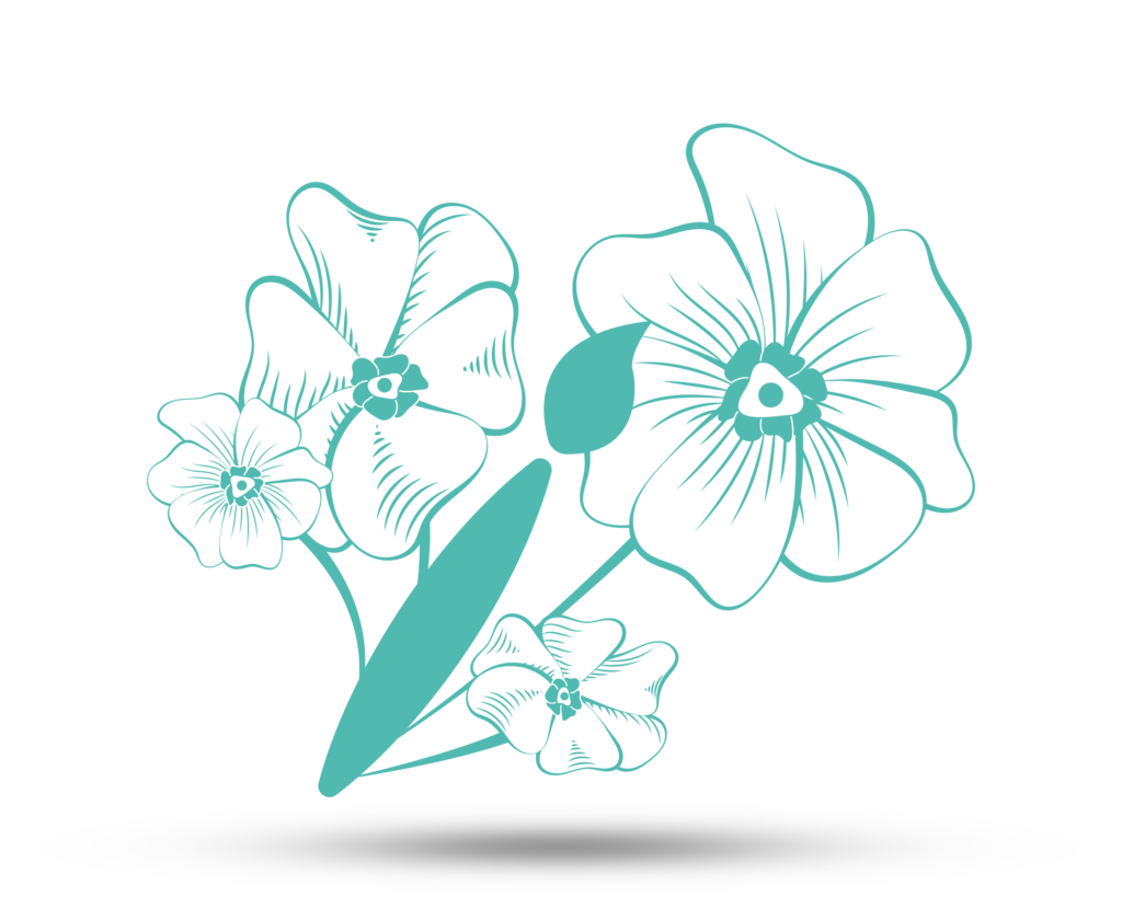 flower background with paintbrush in the middle