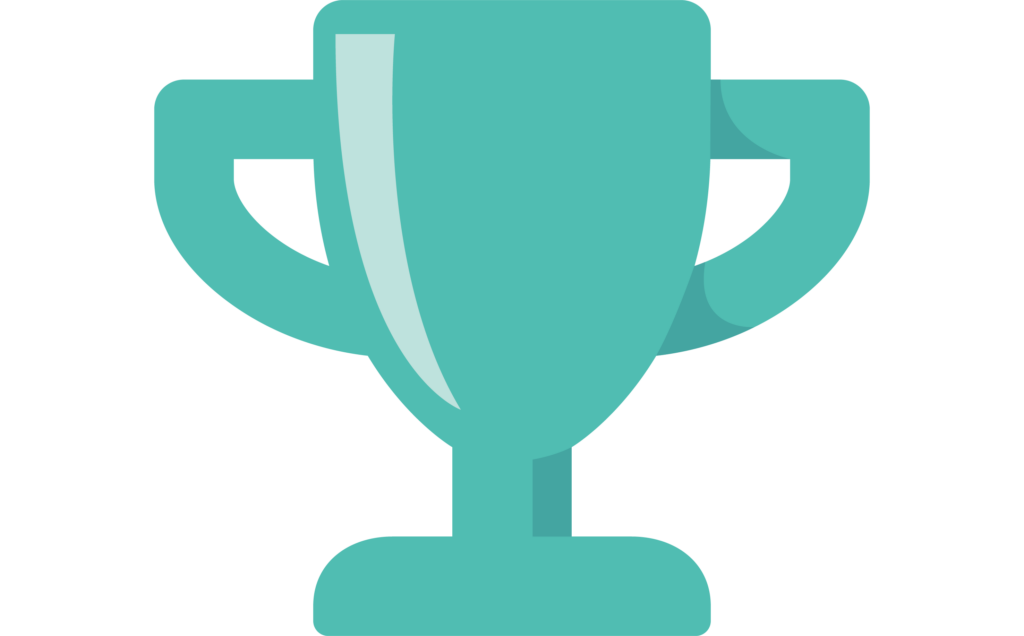 blue cartoon trophy